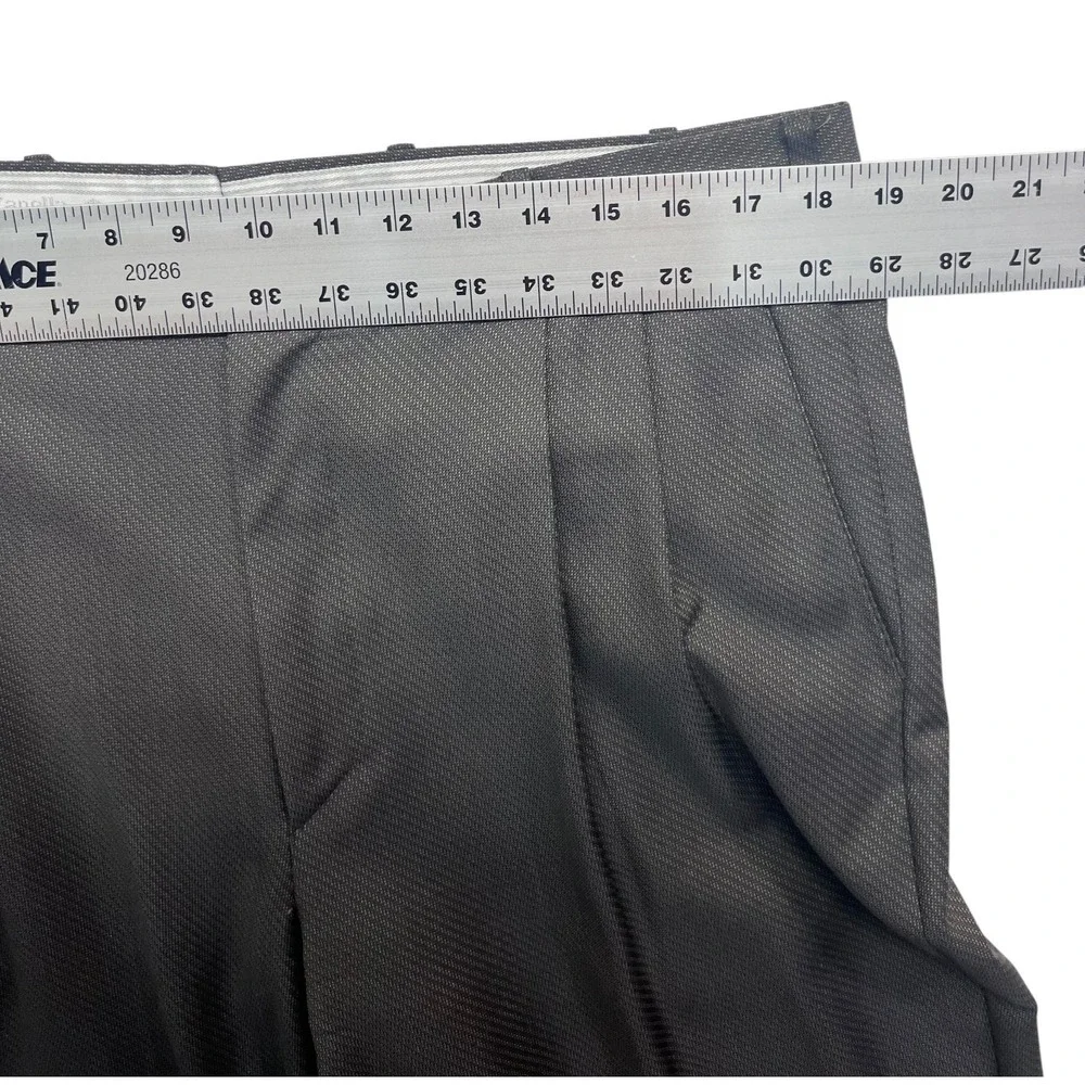 Zanella Italy 36x34 Charcoal Pants Austin Pleated High Waisted Wool Wide Leg